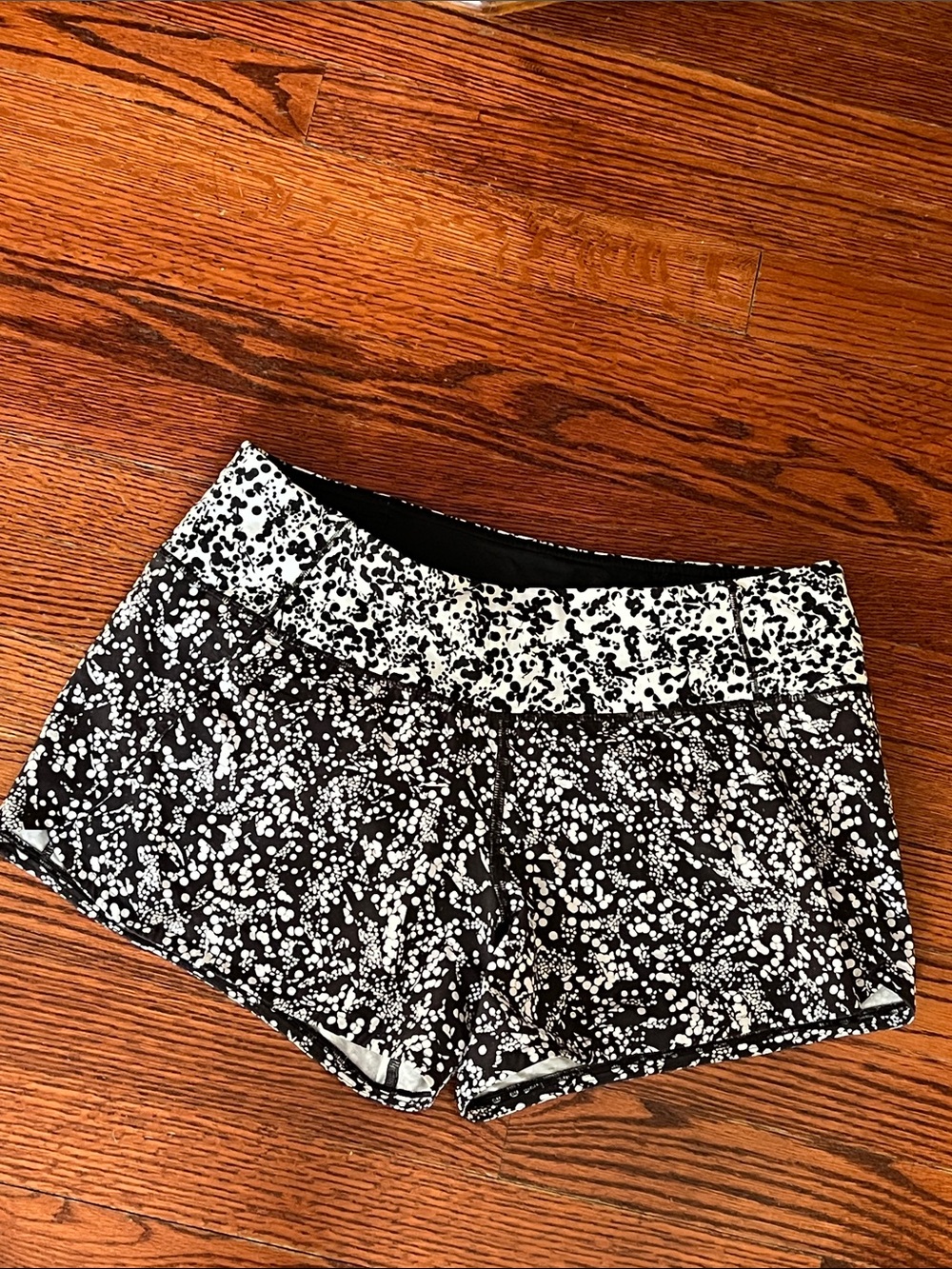 lululemon athletica Black & White Speckle Athletic Shorts